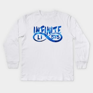 infinite lists Merch blue Kids Long Sleeve T-Shirt